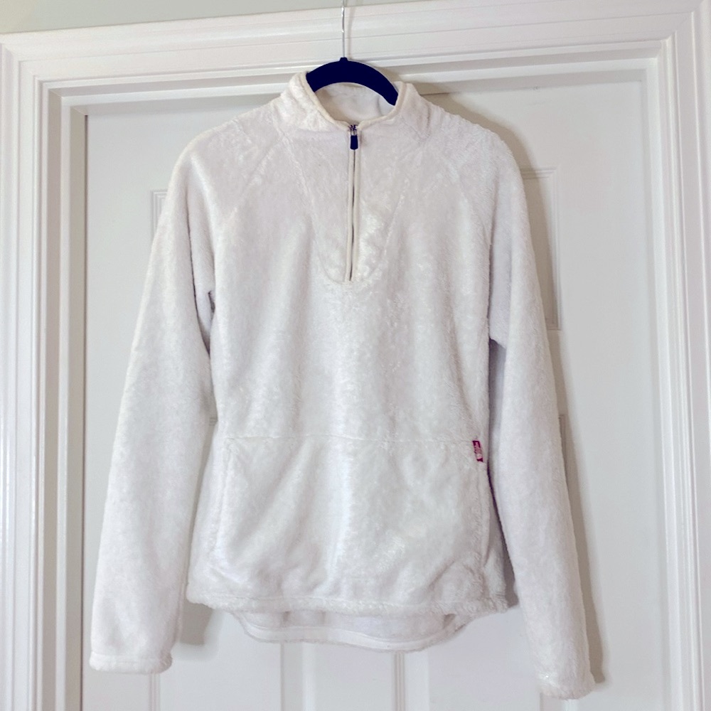 North Face white fleece size S